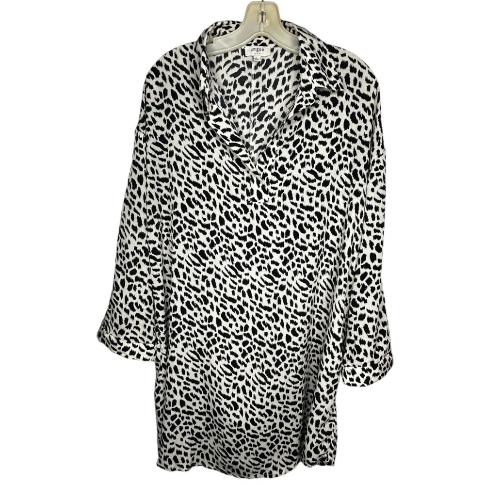 Umgee Animal Print Shirt Dress
